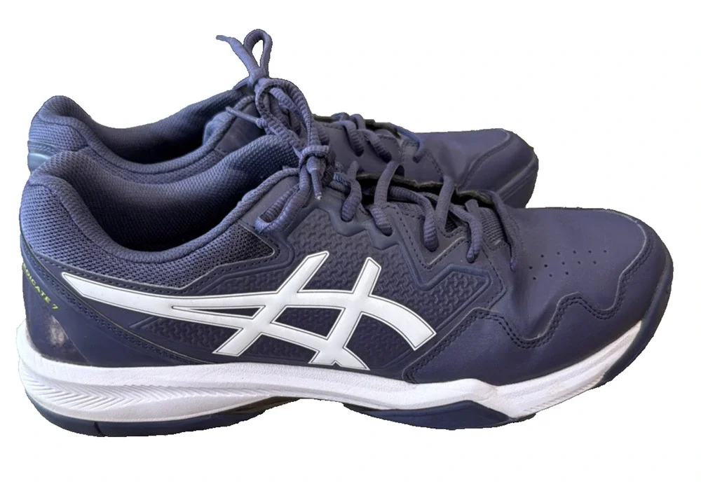 ASICS GEL-Dedicate 7 Men's Tennis Shoes Steel Blue White Size 12 Athletic